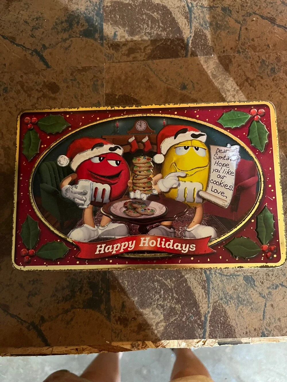 M&M's Milk Chocolate Cookies Metal Tin Holiday Collectible Cookie